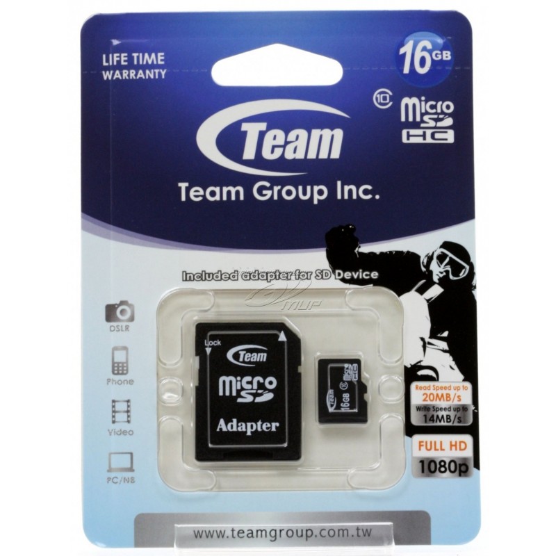 Carte mémoire TeamGroup Micro SD 16 Go Class10