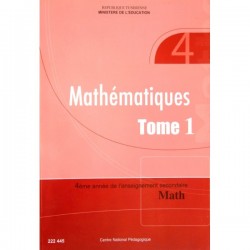 Mathématiques Tome I 4sec Maths