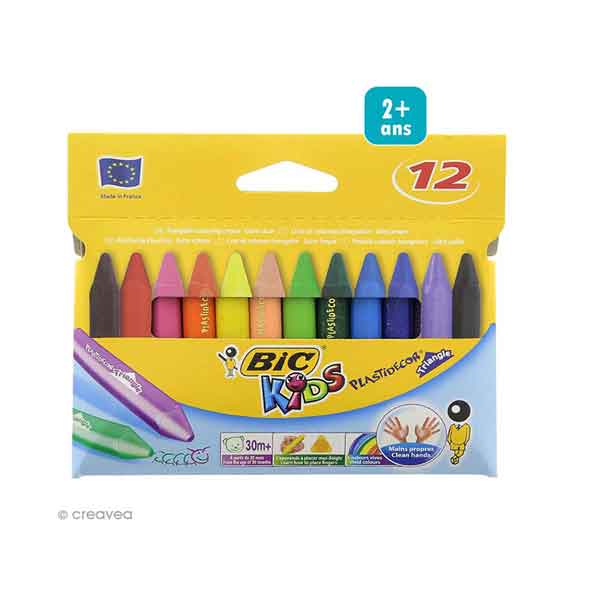 Crayons Pastel de 12 Bic Triangle