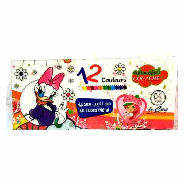 Gouache de 12 boite carton Le coq