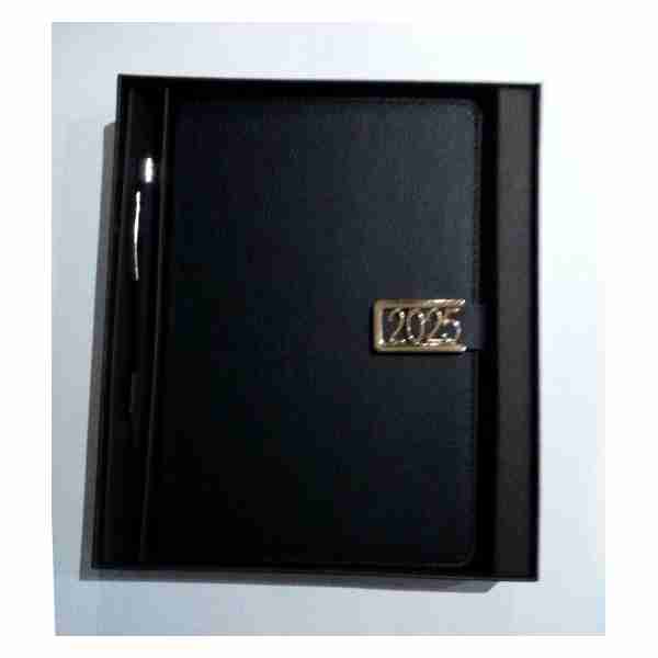 Box Agenda en cuir Happy + Stylo