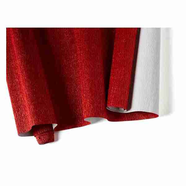 Papier crépon rouge métalisé