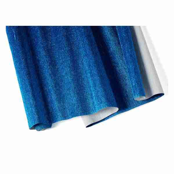 Papier crépon bleu métalisé